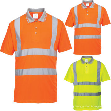 Hi-Viz 100% Algodão Único Jersey Camisa Polo